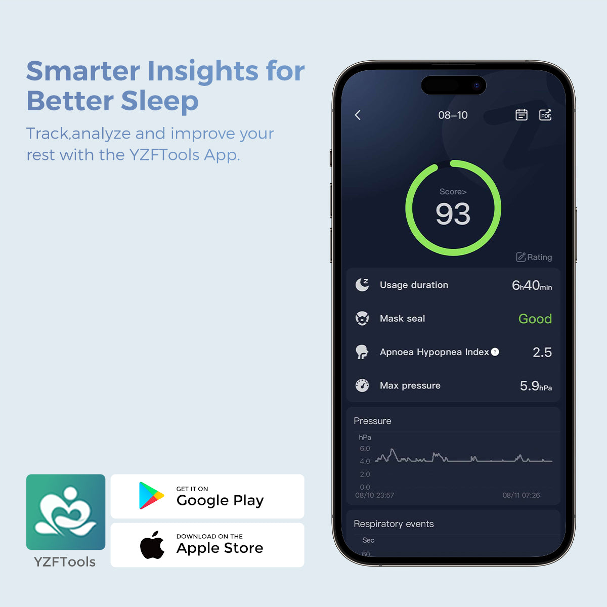 2025 VIP New Upgraded Portable Ultra-Quiet Auto APAP Device YA50Pro for Better Sleep