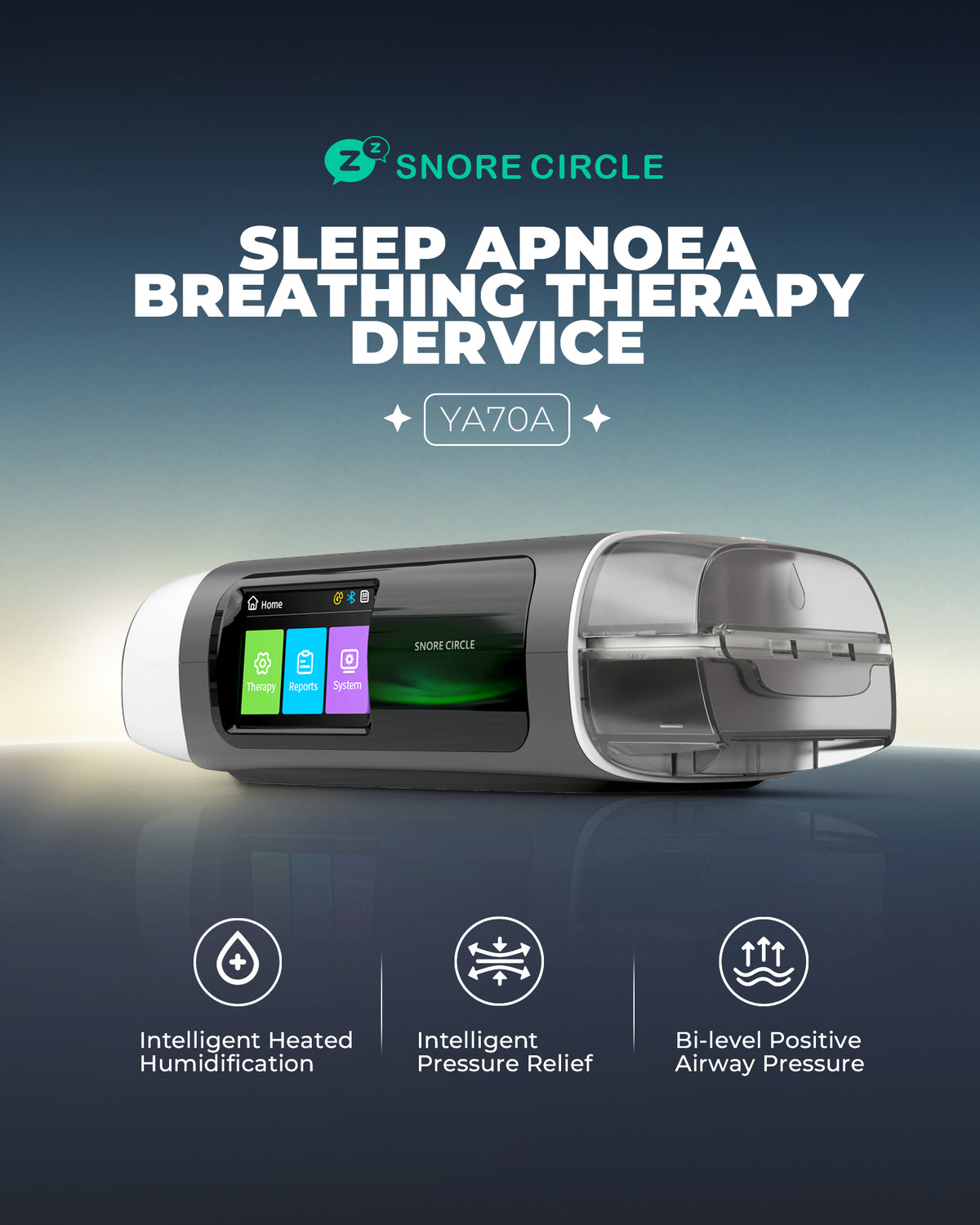 Sleepeace 2026 Top 1 BiPAP-S Device-All-New Upgraded , Ultra-Quiet, Integrated Humidifier and 3.2-Inch Touchscreen for Home Sleep Apnea Therapy